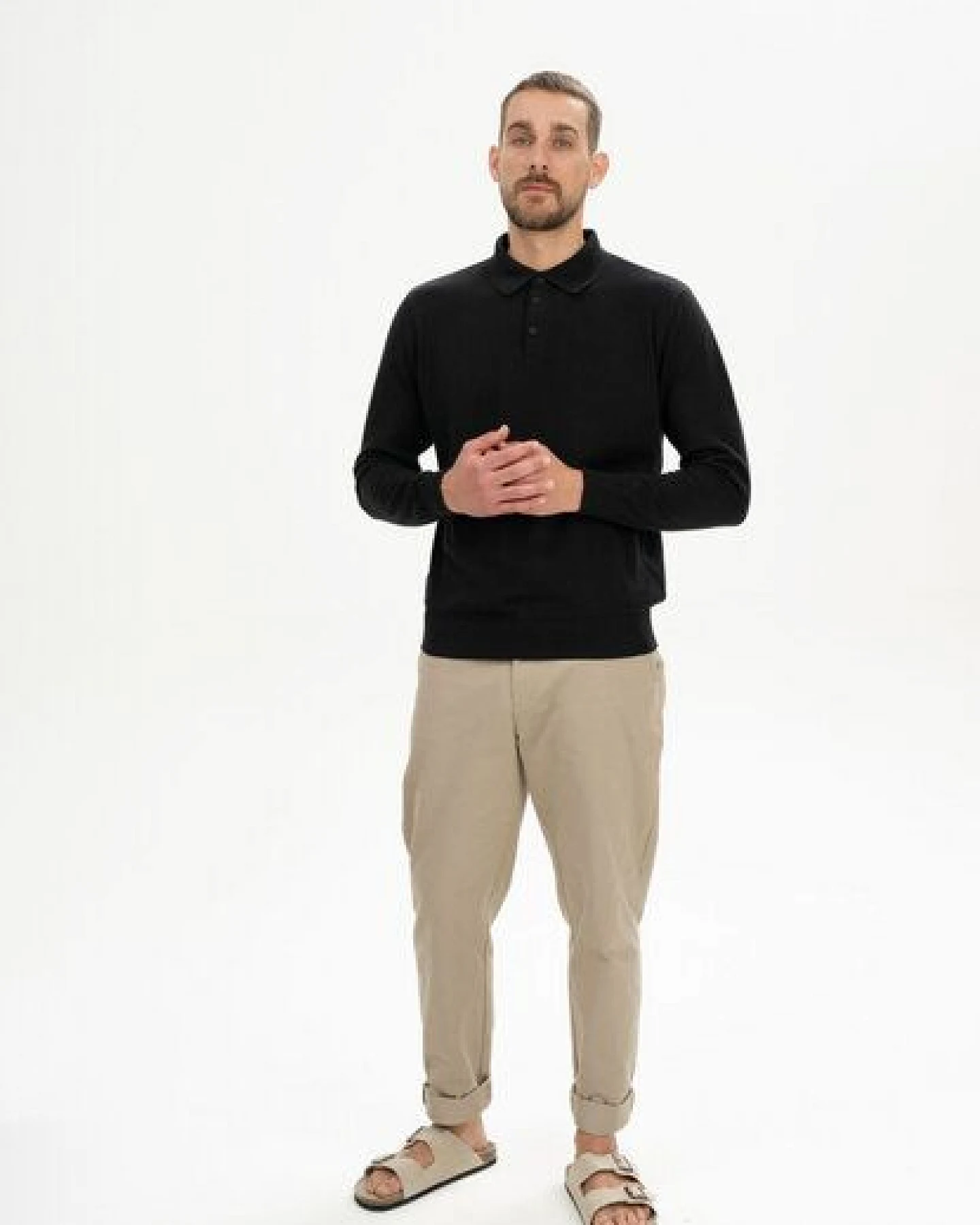 Langarm Strick Poloshirt HARISH – Ansicht 2