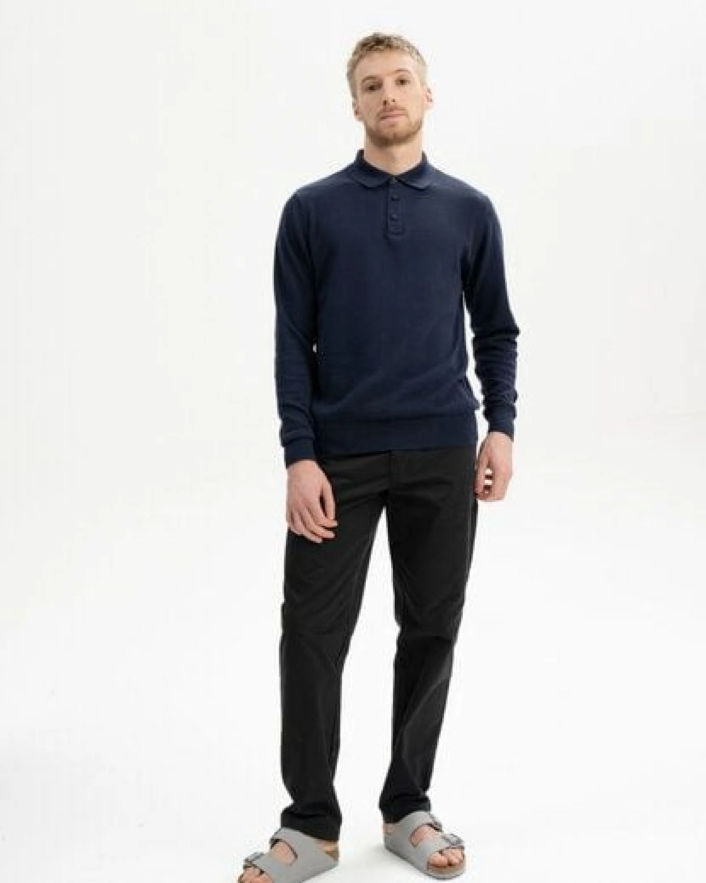 Langarm Strick Poloshirt HARISH – Ansicht 3