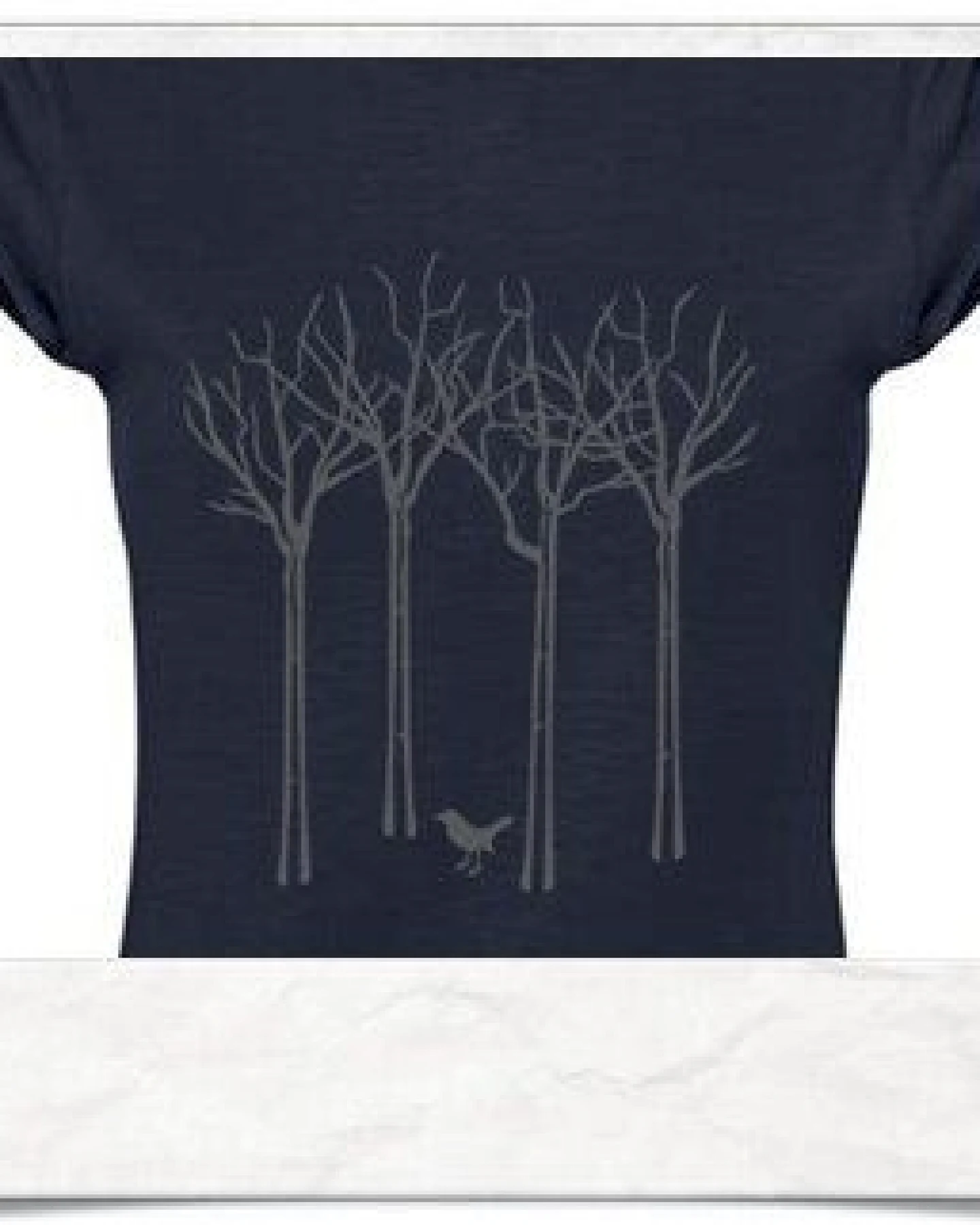 Picopoc Vogel im Wald T-Shirt in navy blau / dunkelblau für Frauen – Ansicht 2