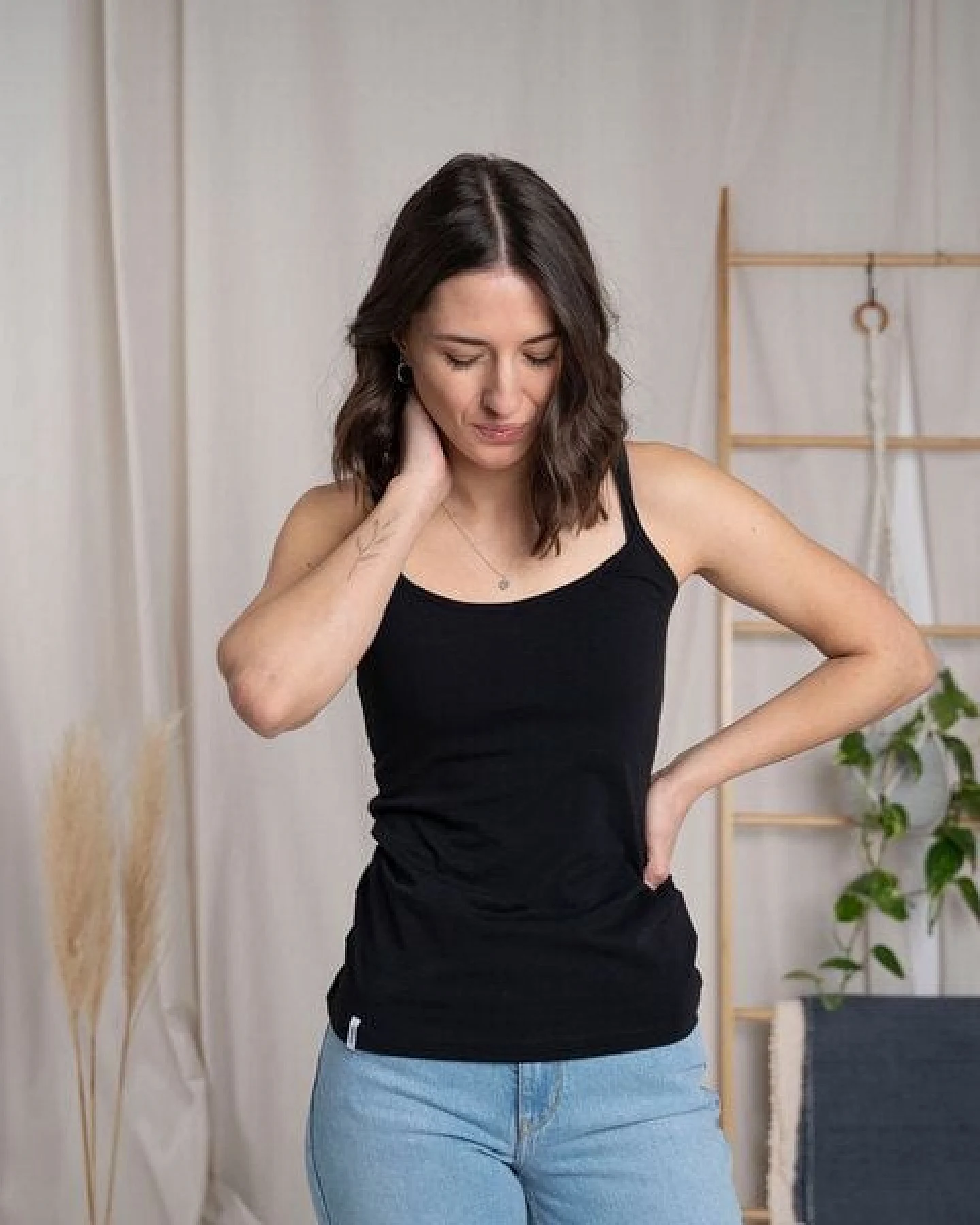 Vresh Clothing Silvia - Spaghetti-Trägertop aus Biobaumwoll-Mix – Ansicht 4
