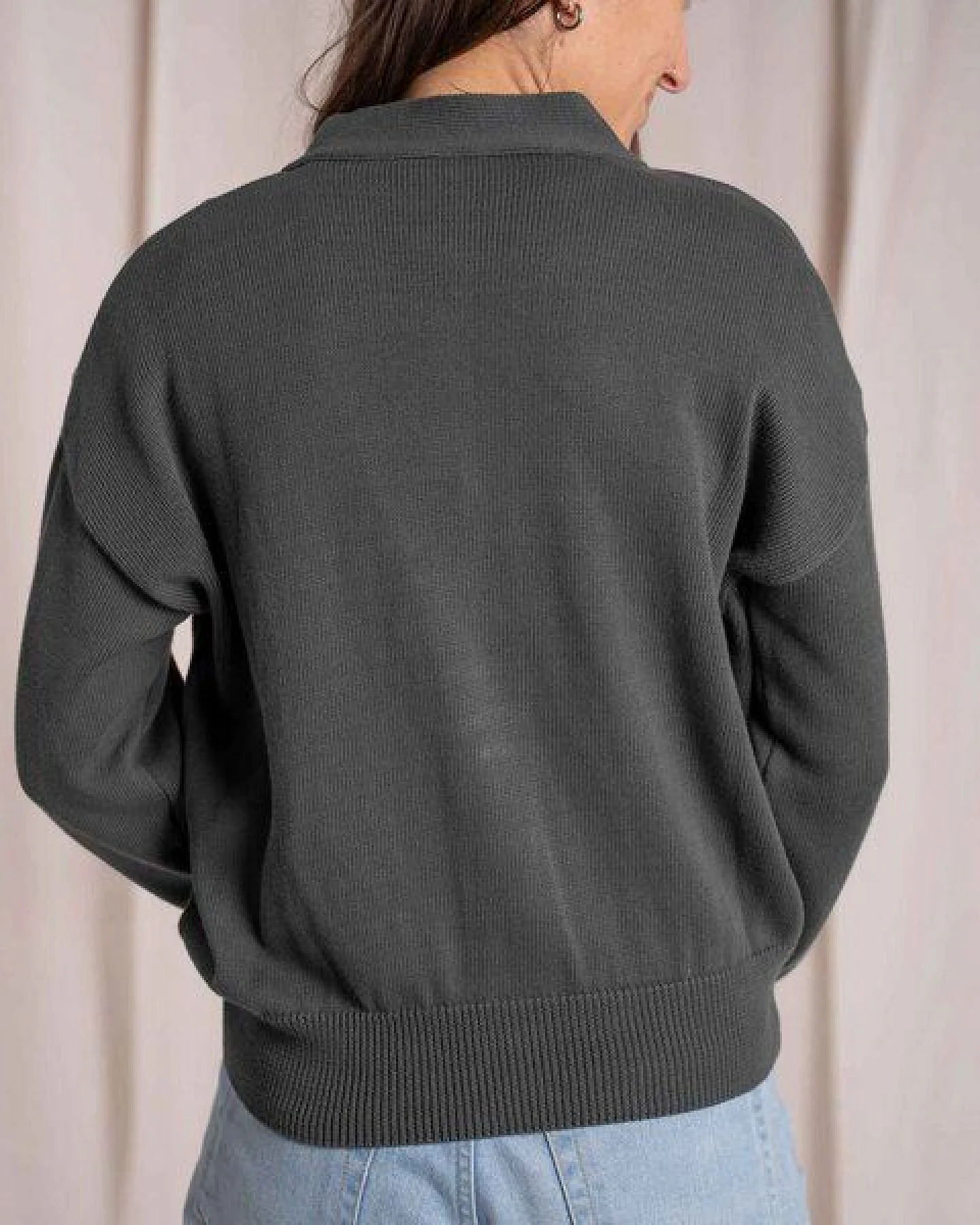 Vresh Clothing Vreia, Kurze Strickjacke aus Biobaumwolle – Ansicht 3