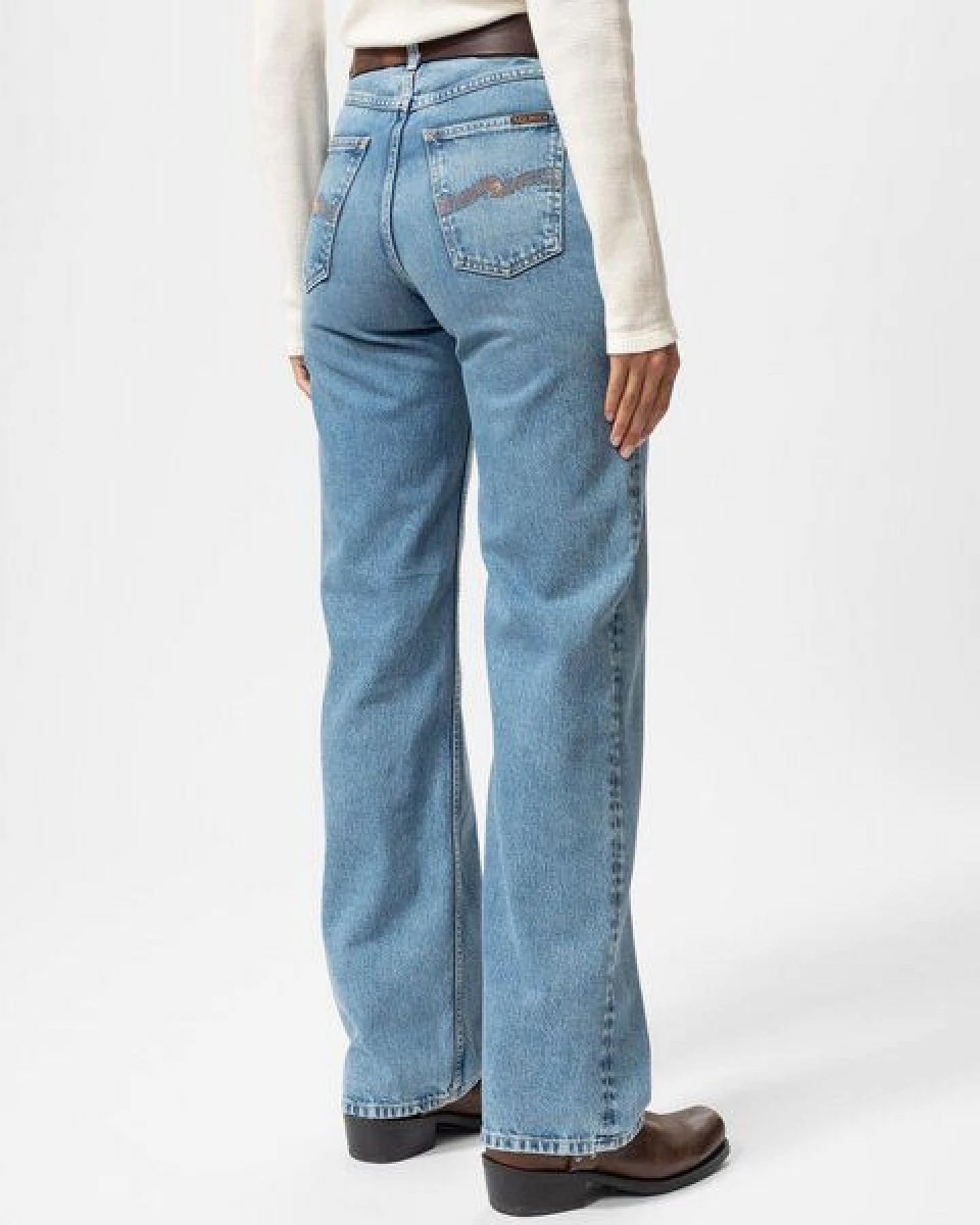 Nudie Jeans Wide Leg Jeans Clean Eileen - Desert Light Blue – Ansicht 2