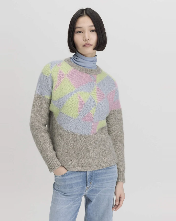 hessnatur Damen Pullover Relaxed aus Bio-Baumwolle mit Alpaka - grau - Größe L