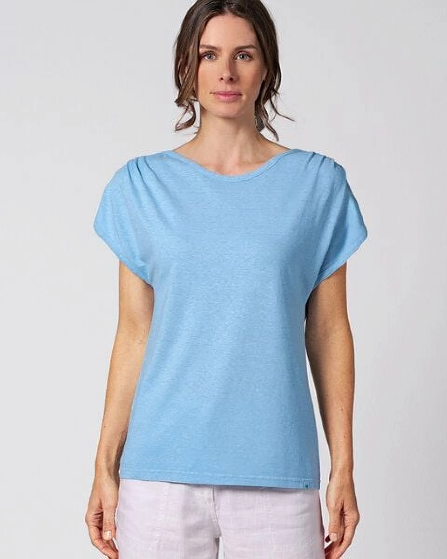 HempAge Ärmelloses Damen-Shirt mit U-Boot Halsausschnitt Hanf/Biobaumwolle – Ansicht 2