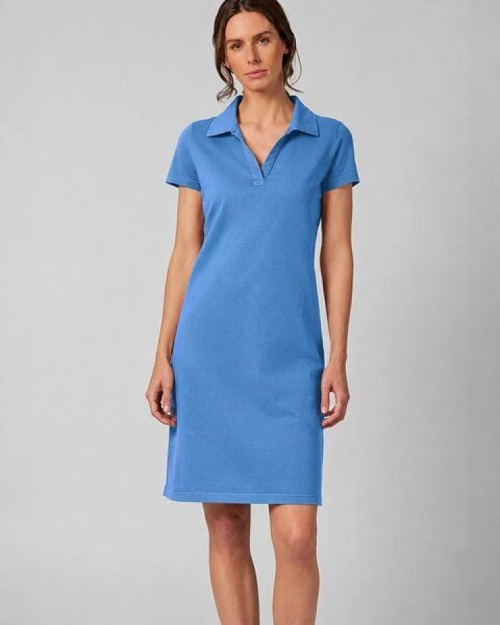 HempAge Kurzarmkleid mit Polokragen Hanf/Biobaumwolle
