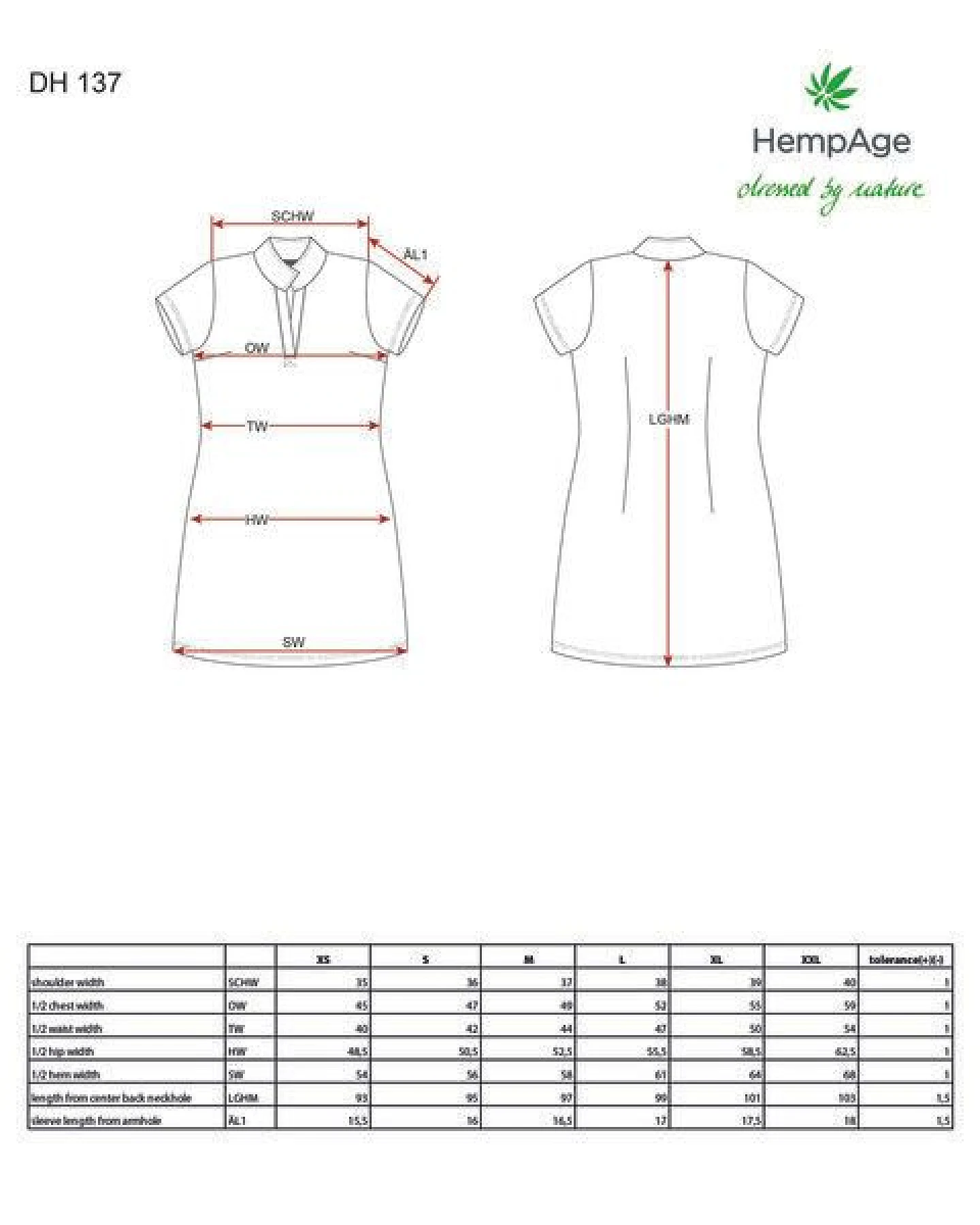 HempAge Kurzarmkleid mit Polokragen Hanf/Biobaumwolle – Ansicht 2