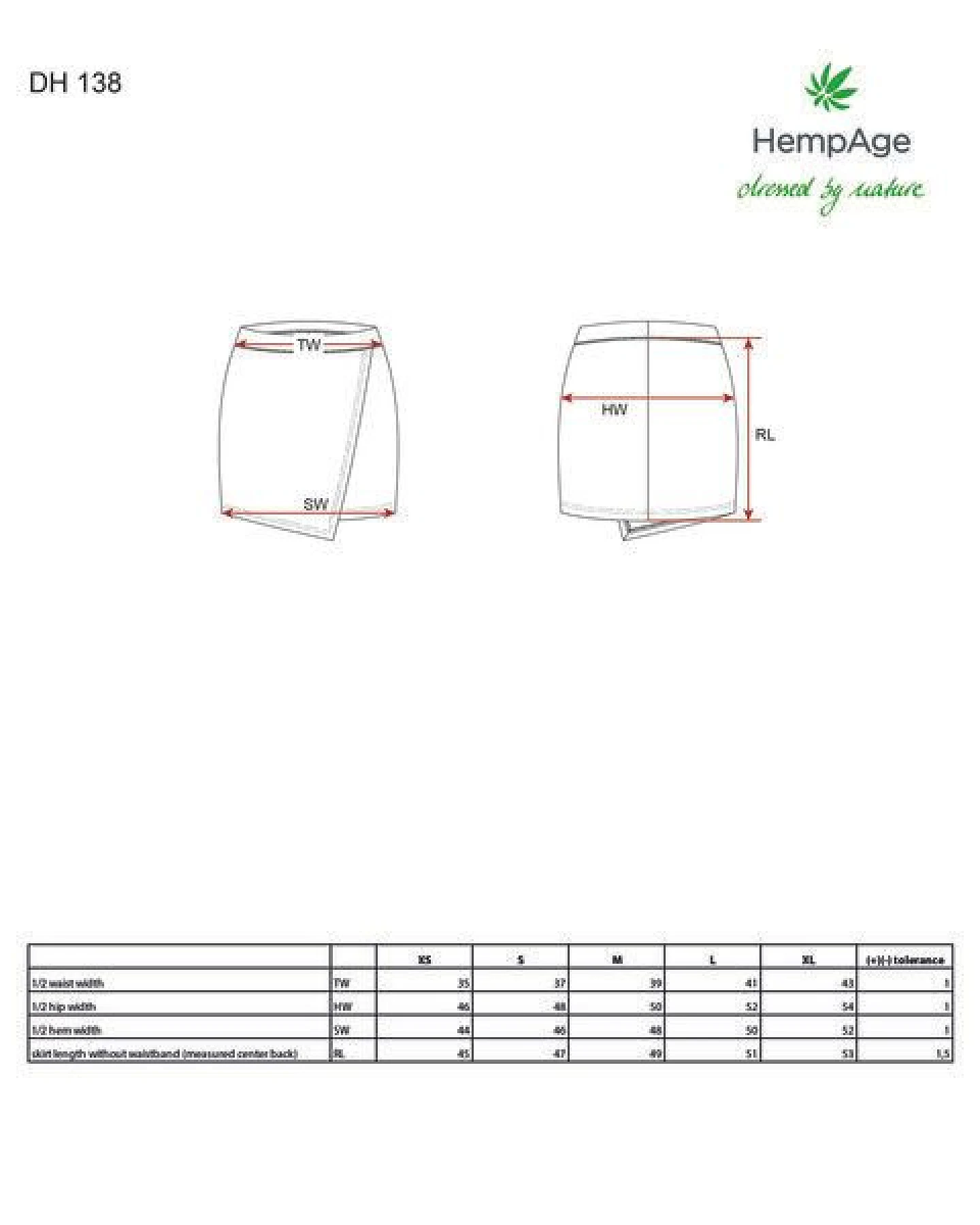 HempAge Asymmetrischer Rock in Wickel Optik Hanf/Biobaumwolle – Ansicht 2
