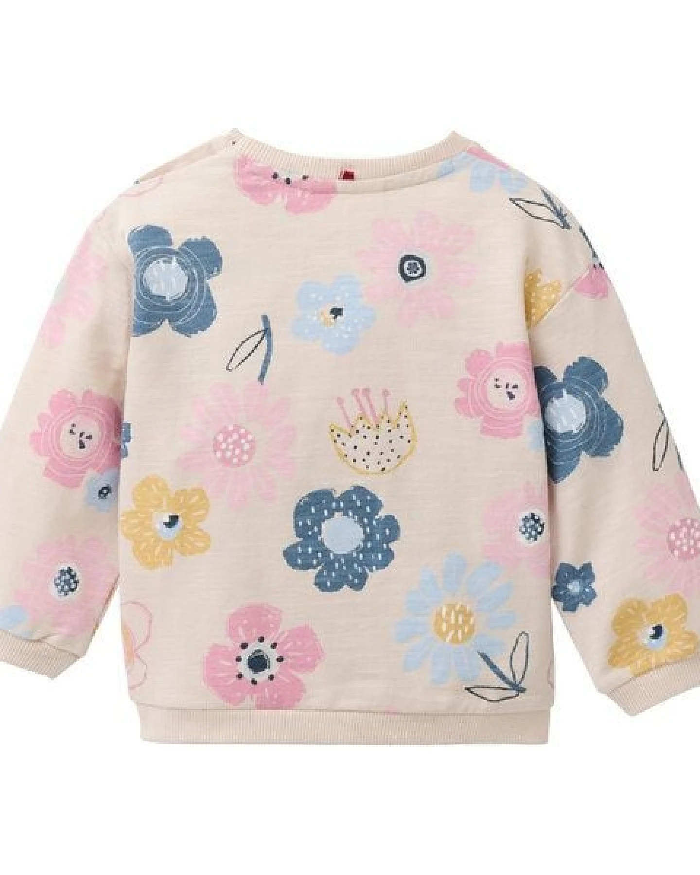 People Wear Organic Sweat Pullover, beige bedruckt, "Blumen", Bio-Baumwolle – Ansicht 2