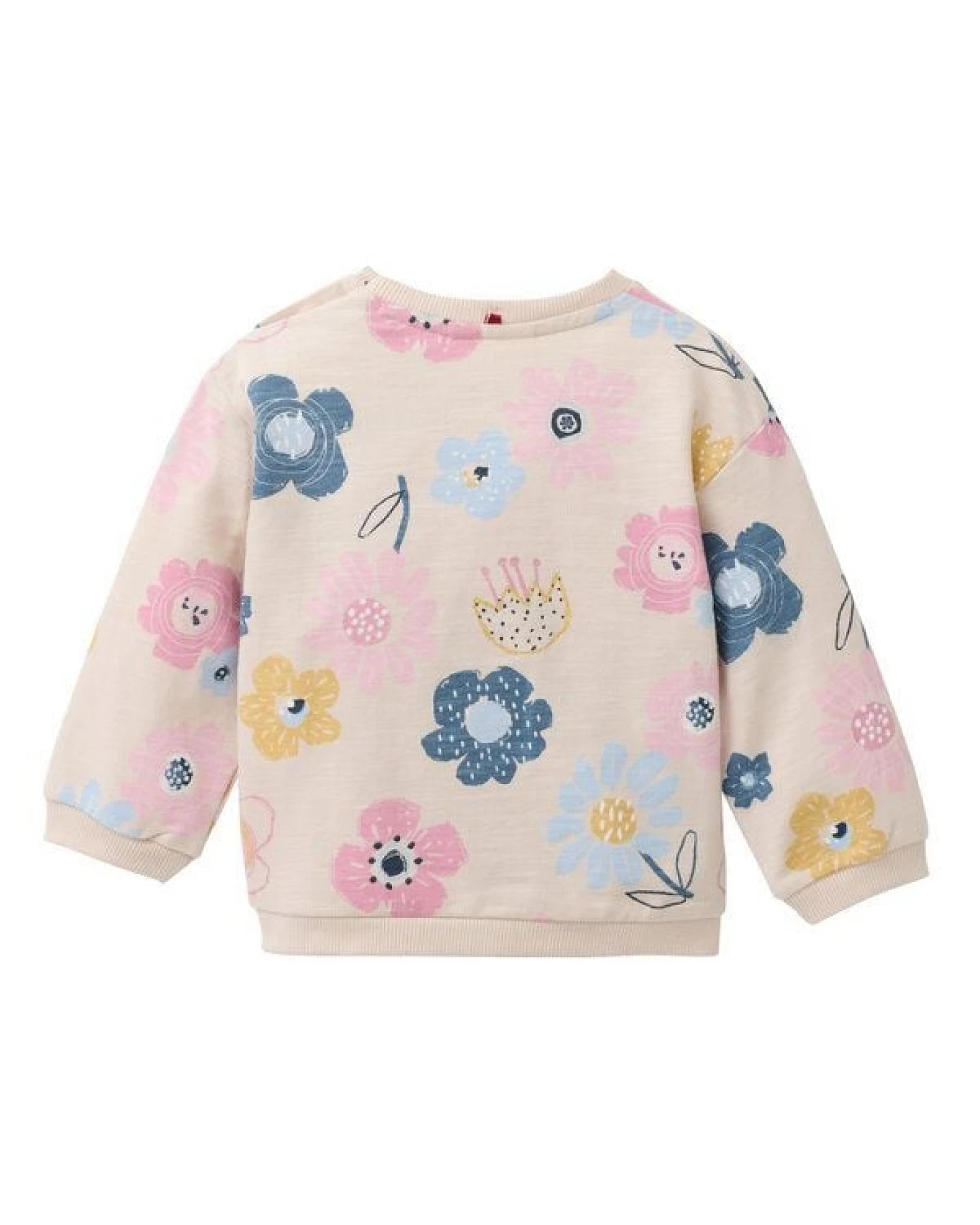 People Wear Organic Sweat Pullover, beige bedruckt, "Blumen", Bio-Baumwolle – Ansicht 2