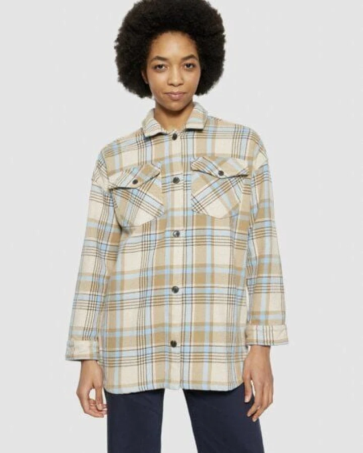 KnowledgeCotton Apparel Heavy flannel check overshirt