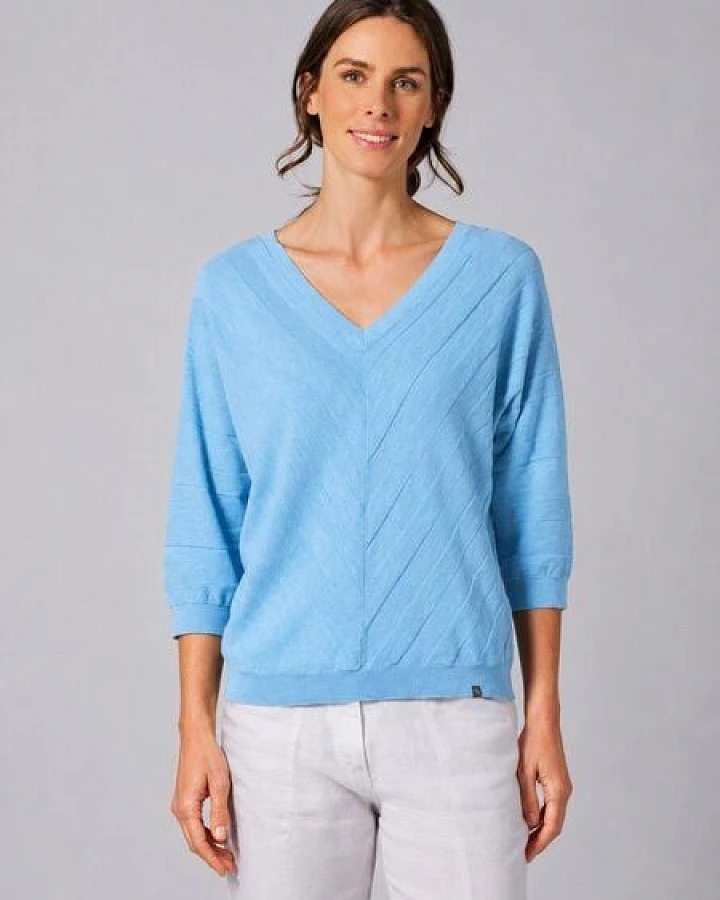 HempAge Pullover mit V-Ausschnitt Hanf/Biobaumwolle