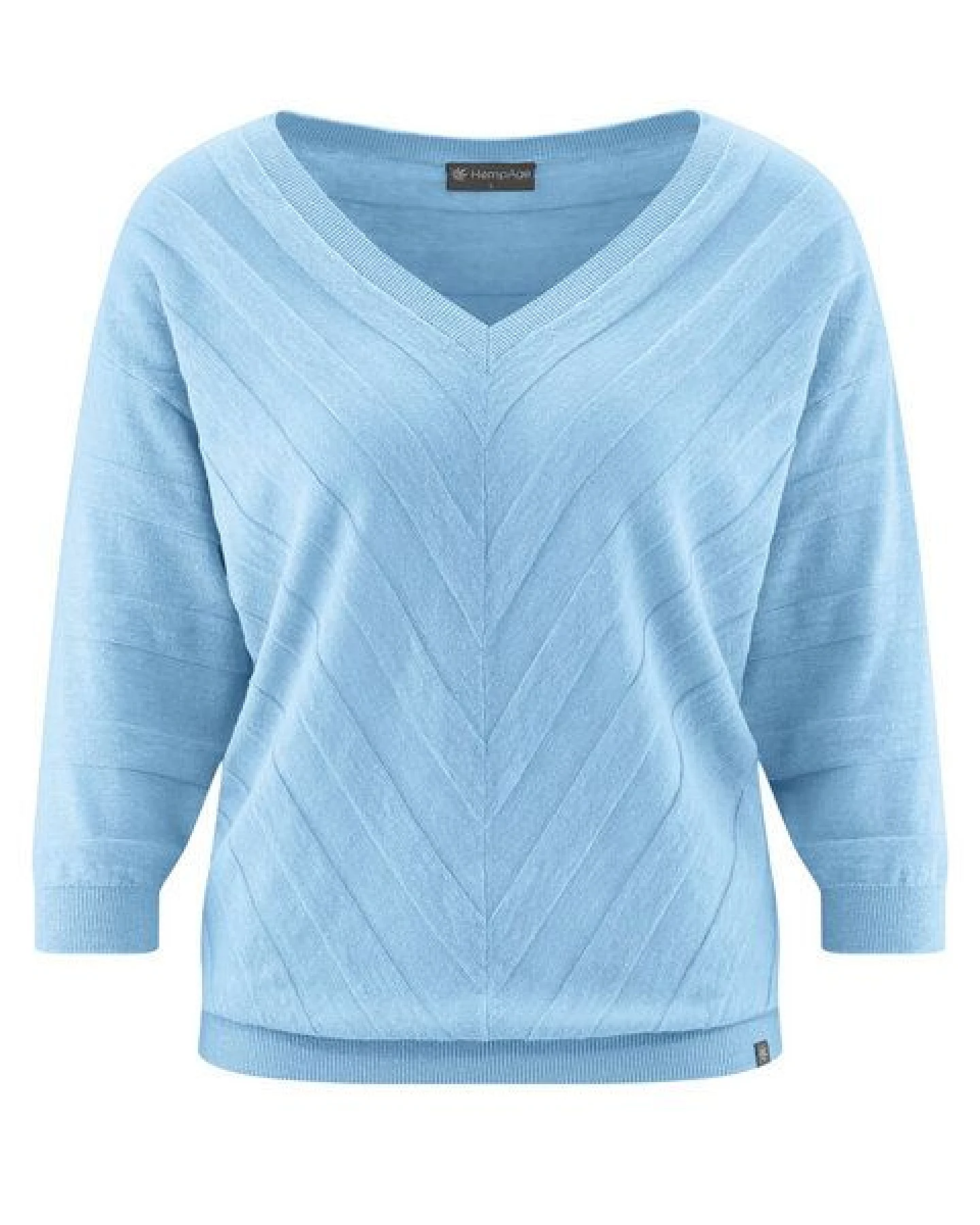 HempAge Pullover mit V-Ausschnitt Hanf/Biobaumwolle – Ansicht 3
