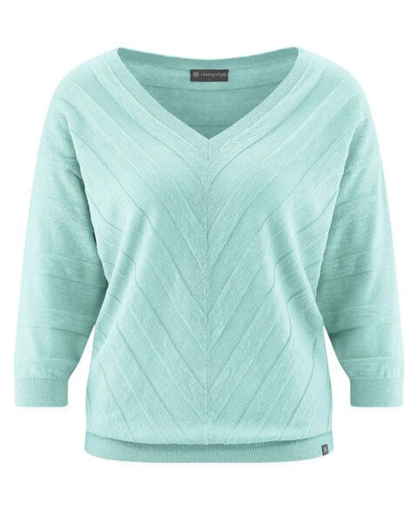 HempAge Pullover mit V-Ausschnitt Hanf/Biobaumwolle – Ansicht 3