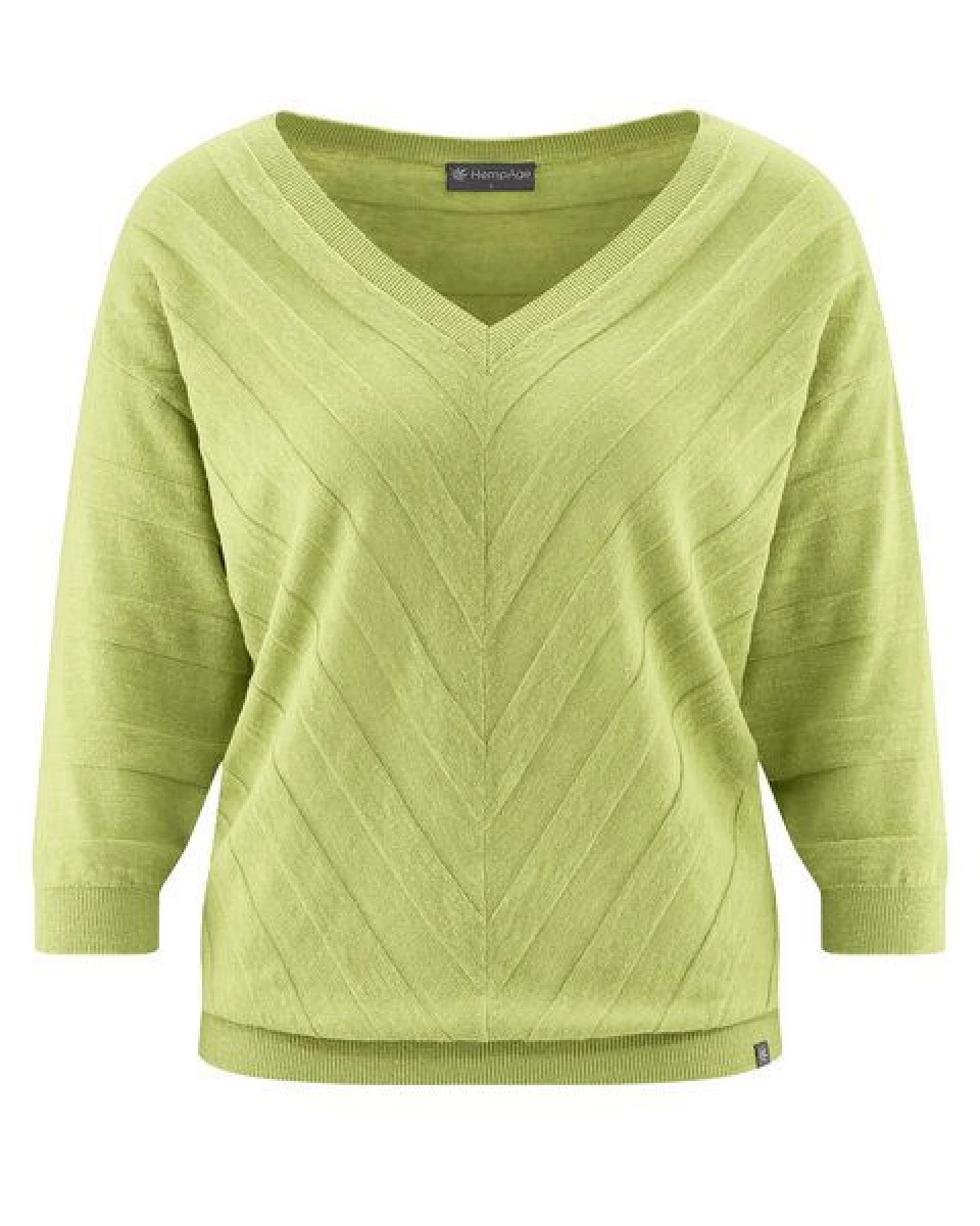 HempAge Pullover mit V-Ausschnitt Hanf/Biobaumwolle – Ansicht 3