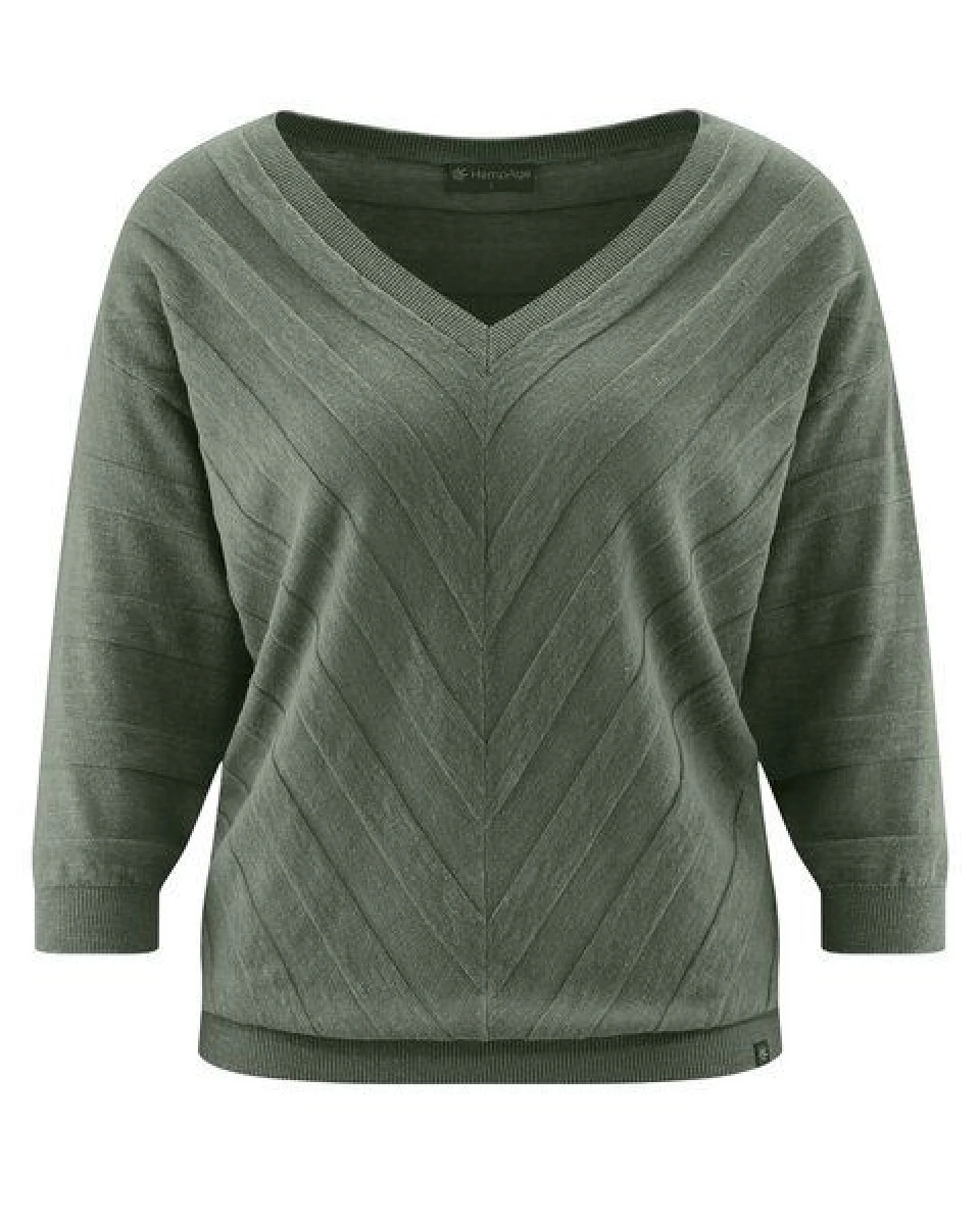 HempAge Pullover mit V-Ausschnitt Hanf/Biobaumwolle – Ansicht 3